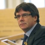 Puigdemont durante su conferencia en Finlandia.